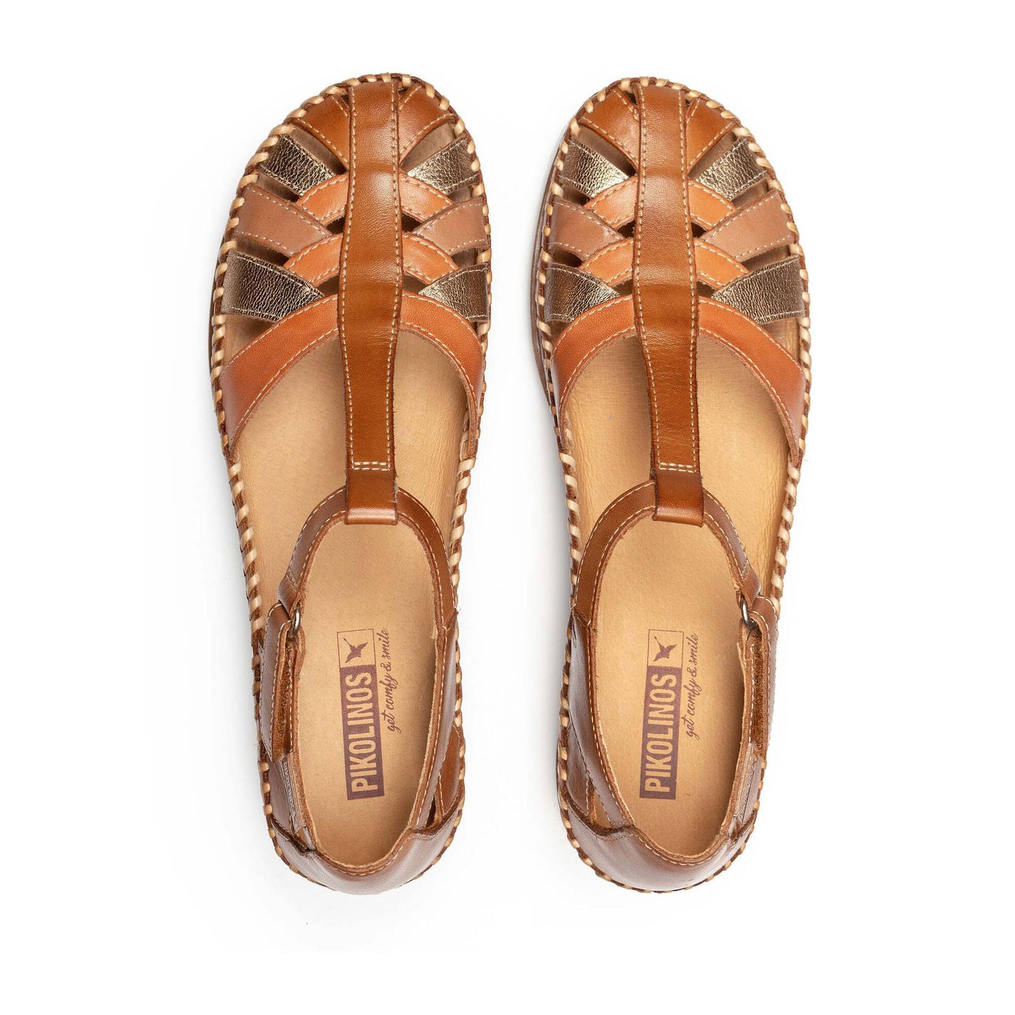 PIKOLINOS CADAQUES W8K-0705C1 TAN LEATHER WEDGE SANDAL