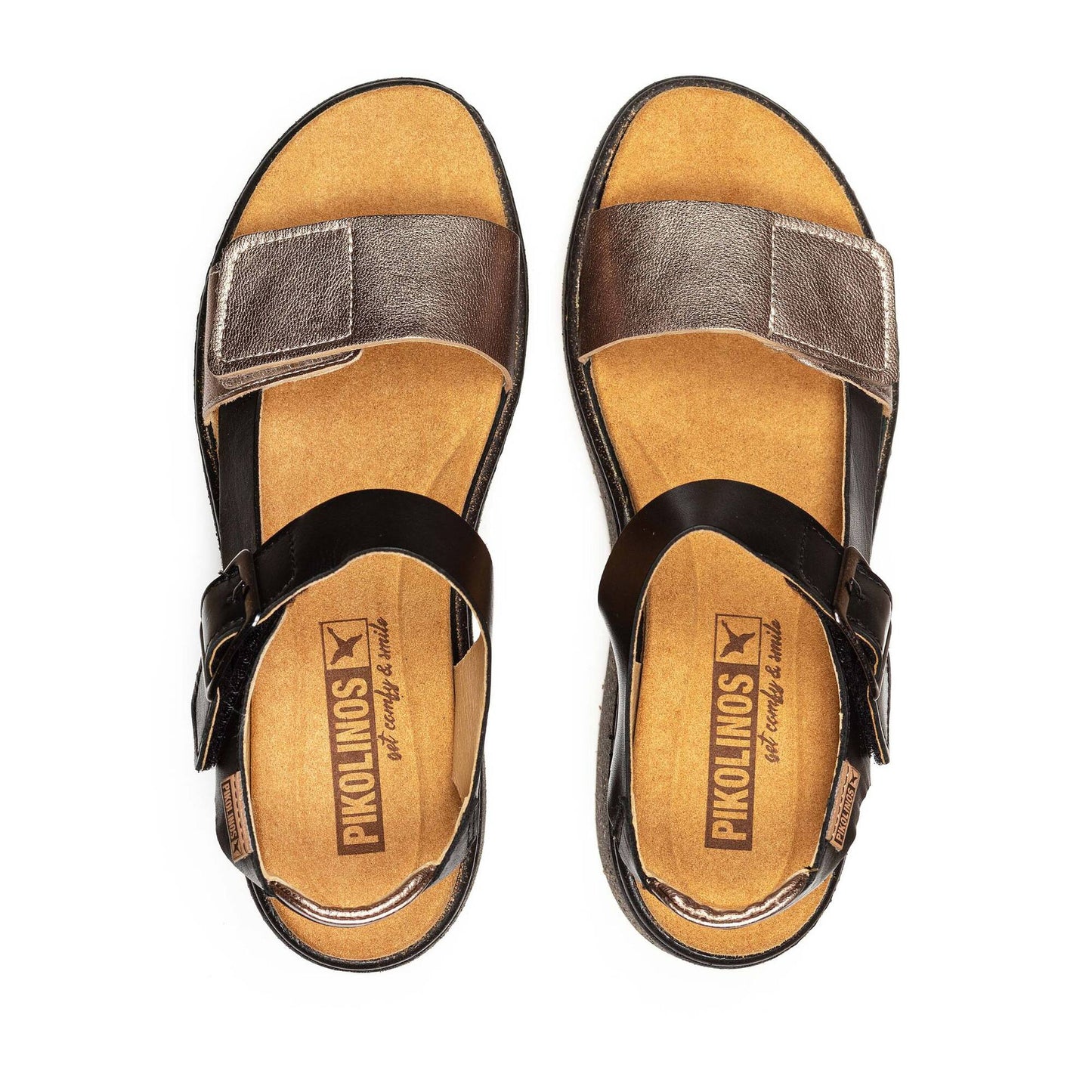 PIKOLINOS SAMPLE - ALZIRA W9D-1527C1 BLACK & BRONZE LEATHER WEDGE