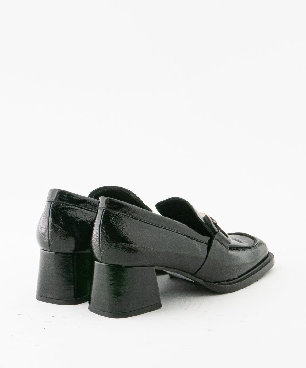 ZINDA SAMPLE - JANA BLACK PATENT LEATHER HEELED LOAFER