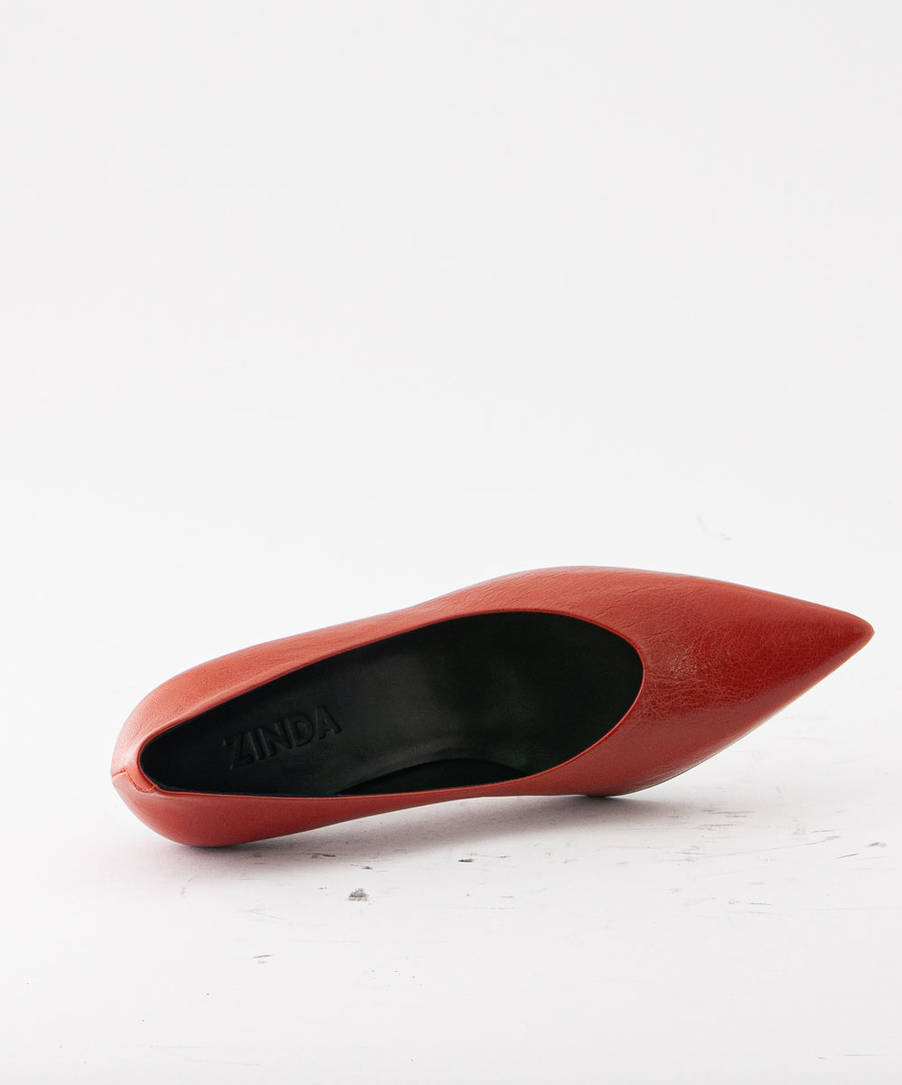 ZINDA SAMPLE - CINDY RED LEATHER PUMP