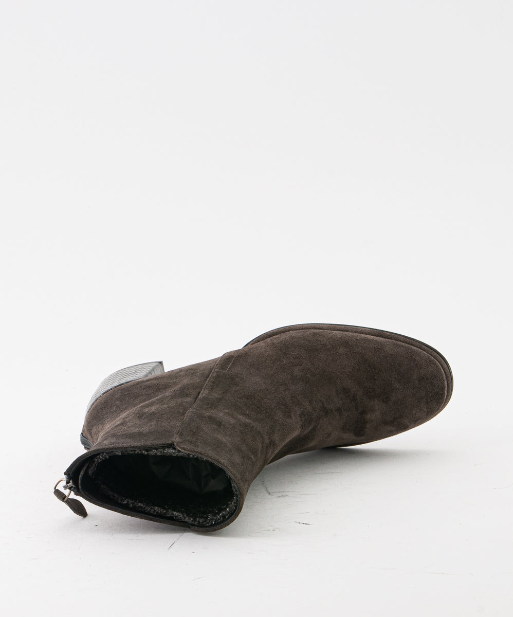 ZINDA SAMPLE - BRISA BROWN SUEDE MID CALF BOOT