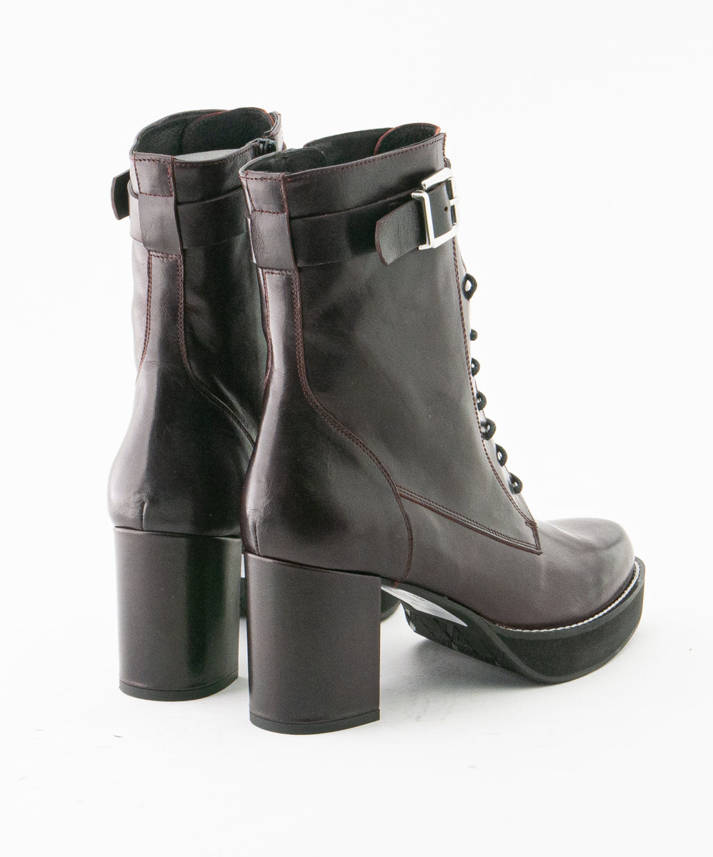 ZINDA SAMPLE - DORIS DARK LEATHER BROWN CALF BOOT