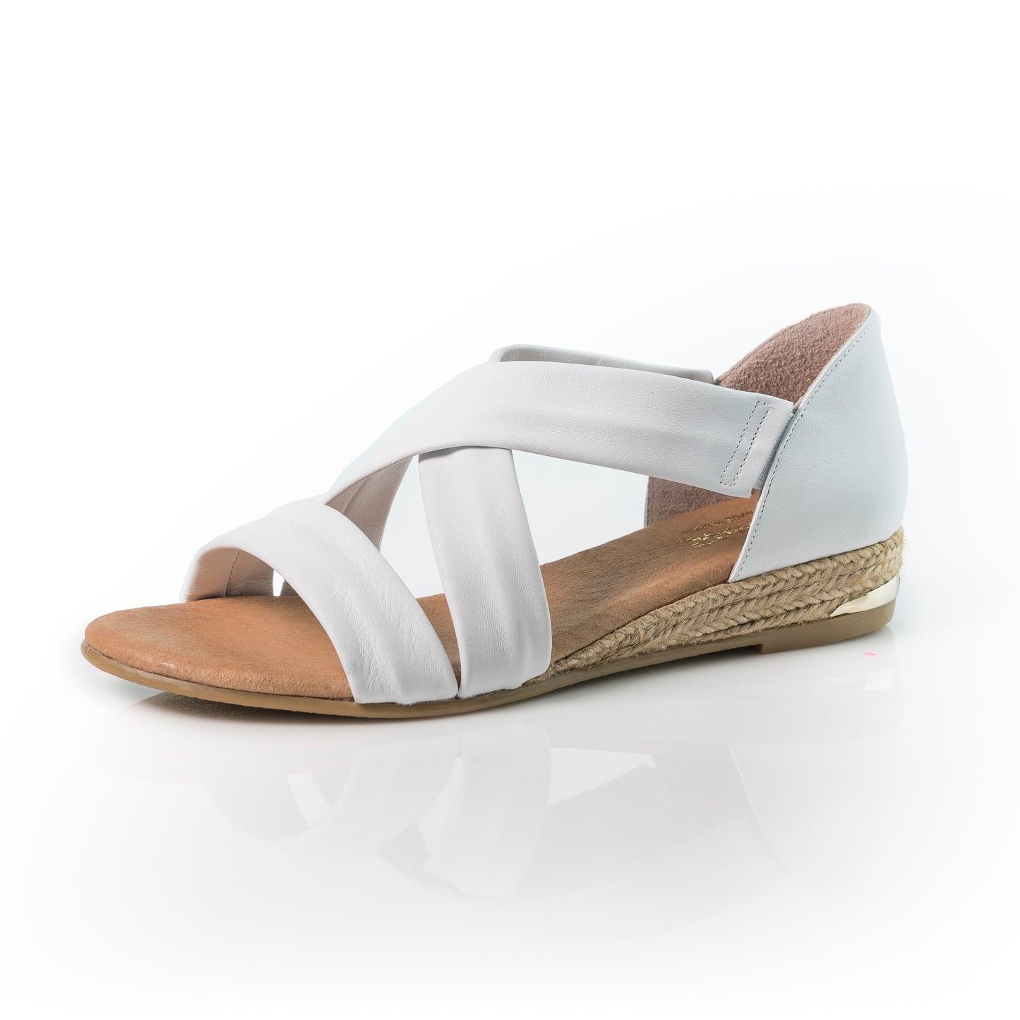 PINAZ 317 WHITE LEATHER CRISS CROSS SANDAL