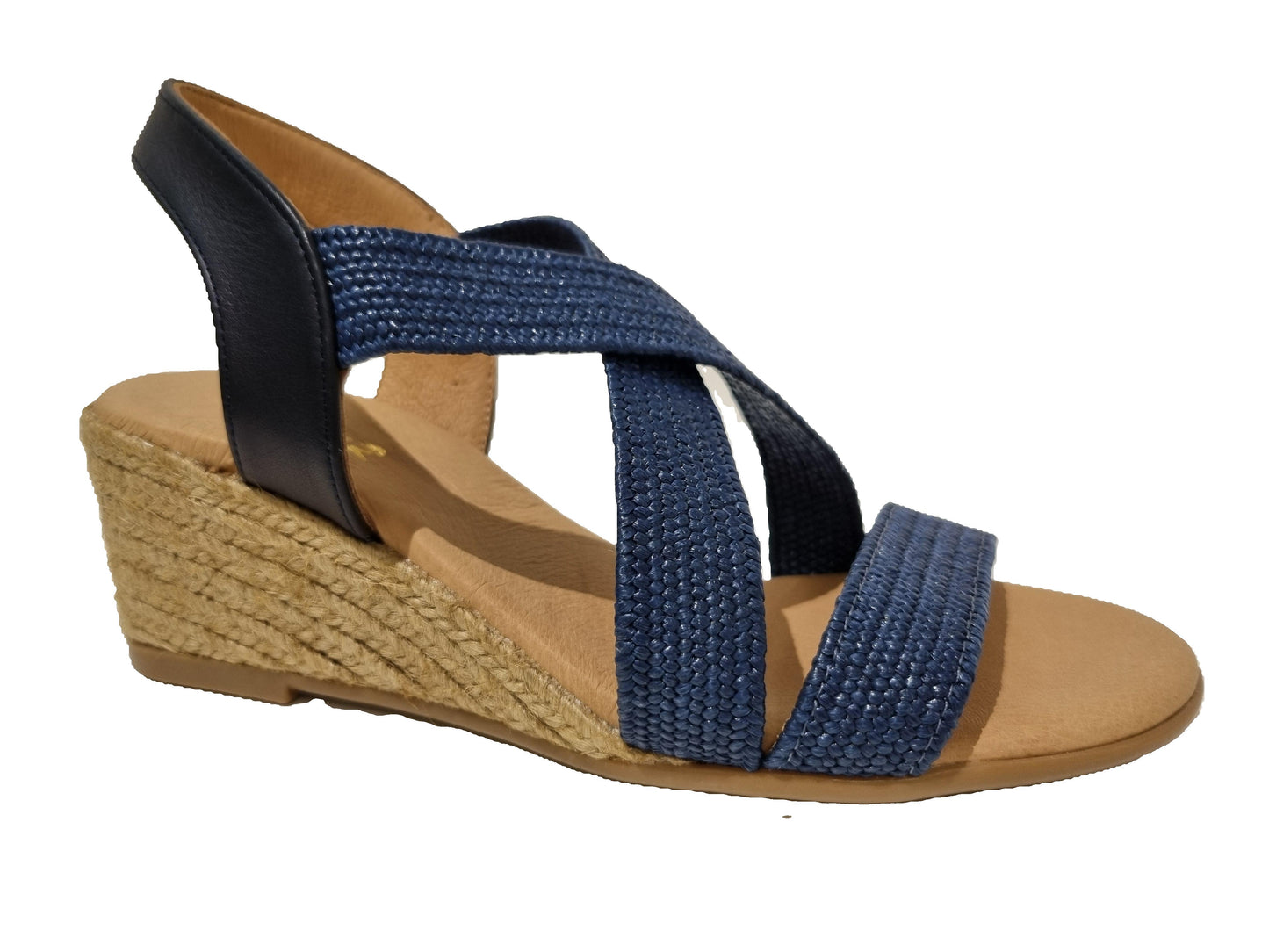 PINAZ 548-5 NAVY RAFIA WEDGE ESPADRILLE