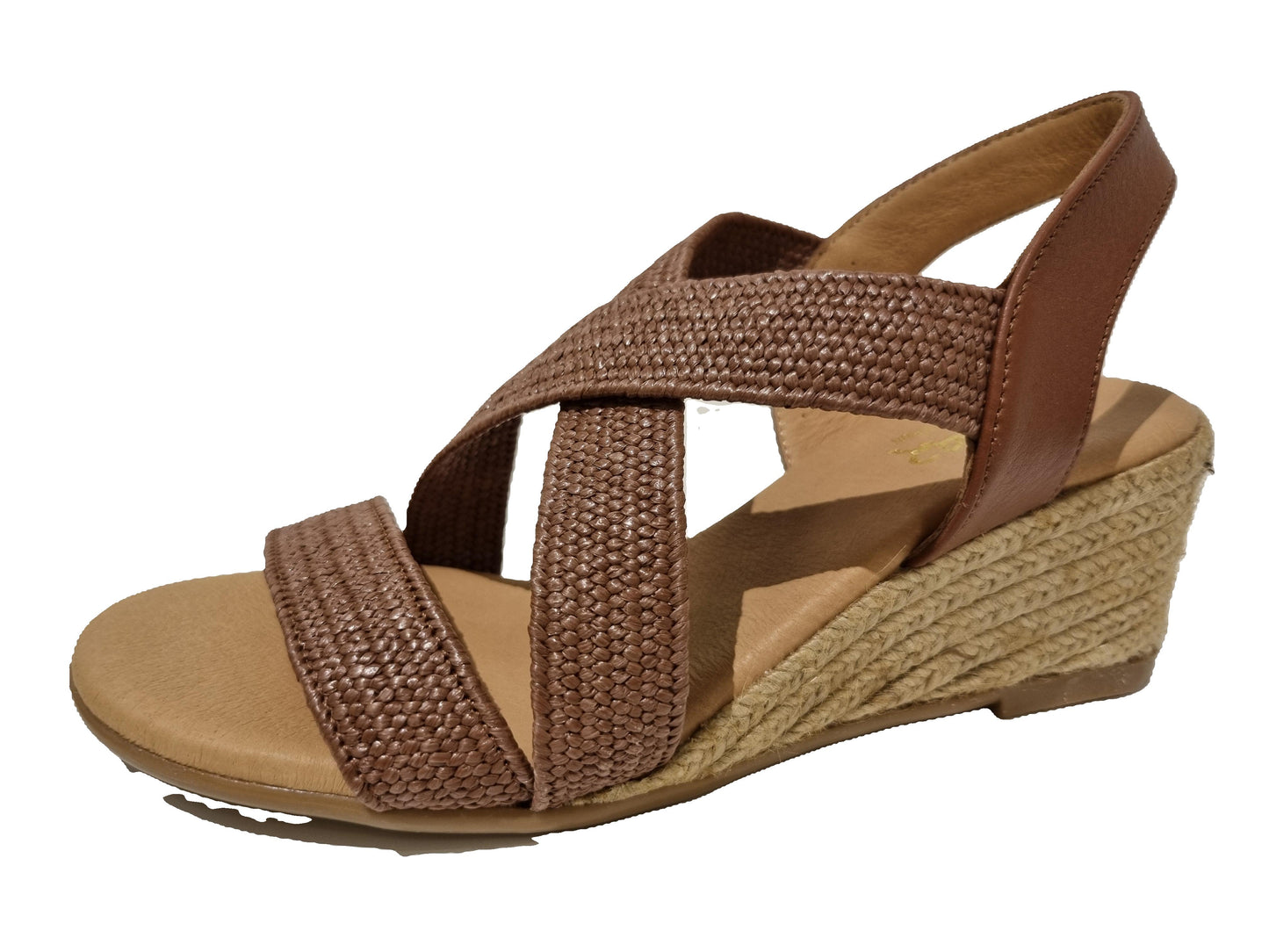 PINAZ 548-5 BROWN RAFIA WEDGE ESPADRILLE
