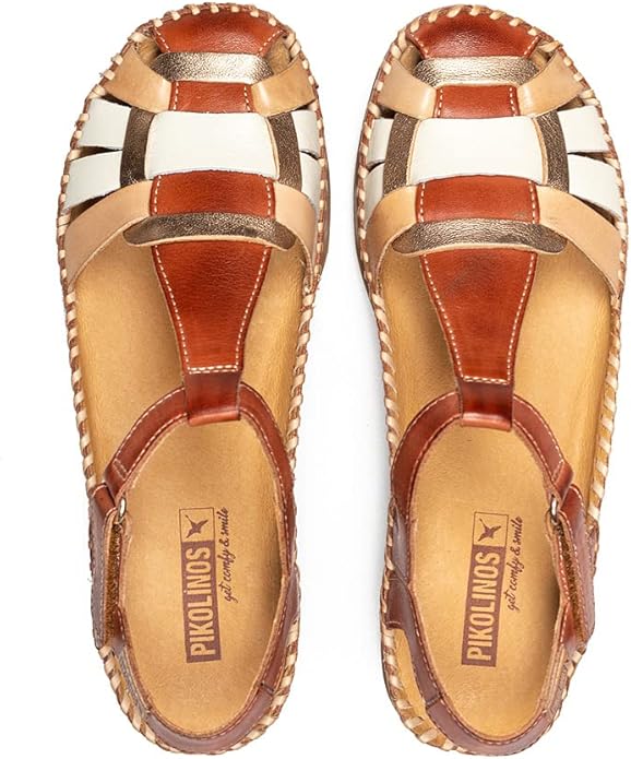 PIKOLINOS CADAQUES W8K-0965 BROWN FISHERMAN'S WEDGE SANDALS