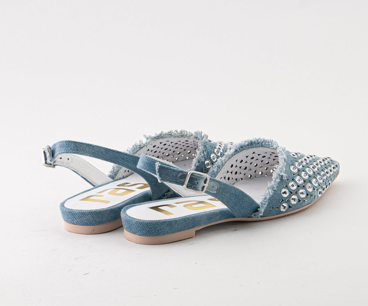RAS SHOES SAMPLE - ICONICA 8011 DENIM SLIDES