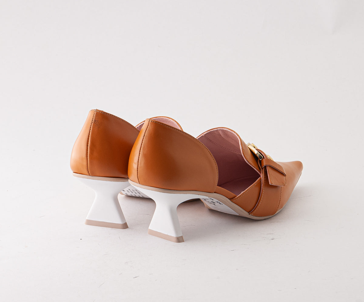 RAS SHOES SAMPLE - TULIP 8042 TAN LEATHER HEEL