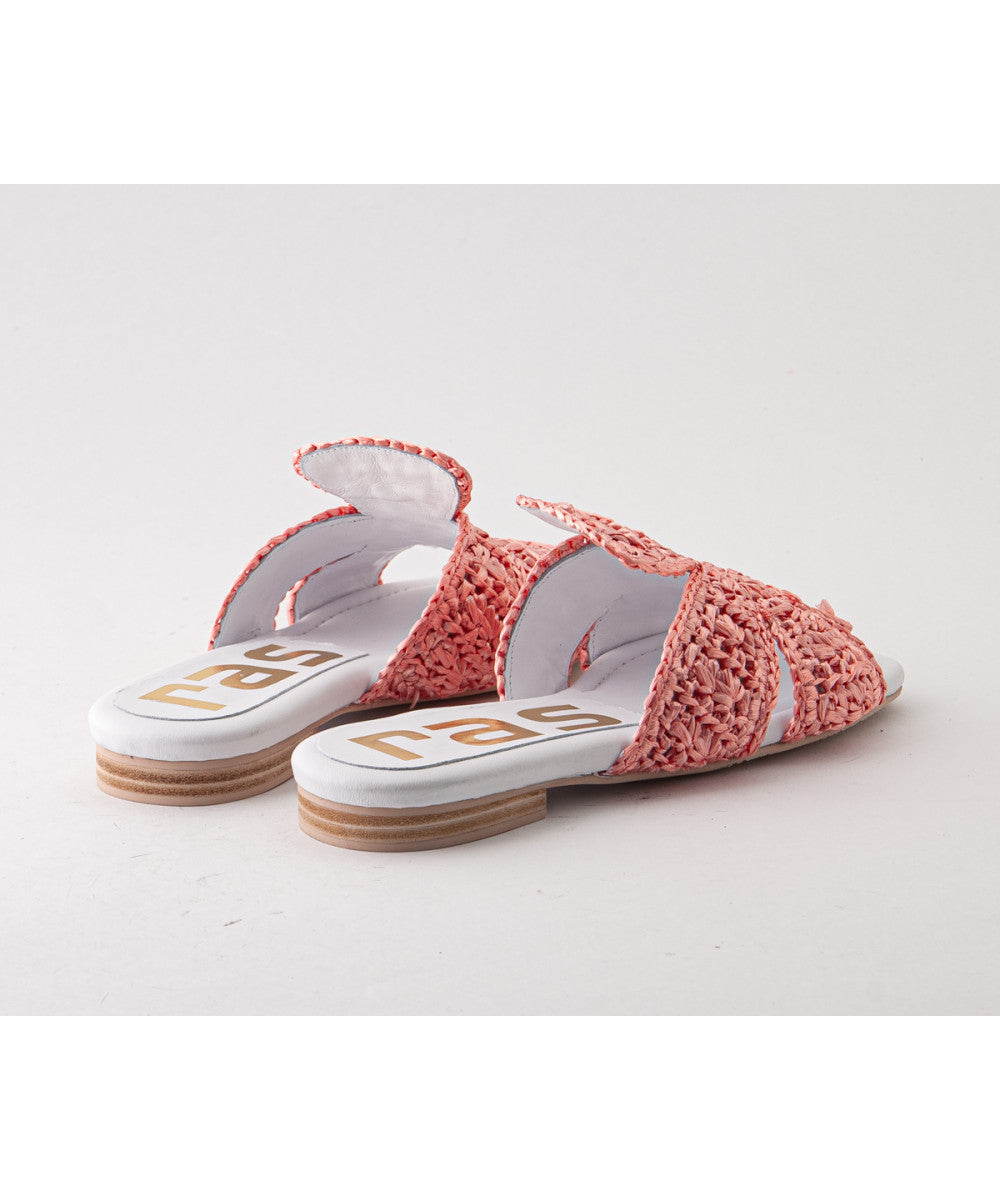 RAS SHOES SAMPLE - CIPRIANI 8067 PINK RAFIA SANDALS