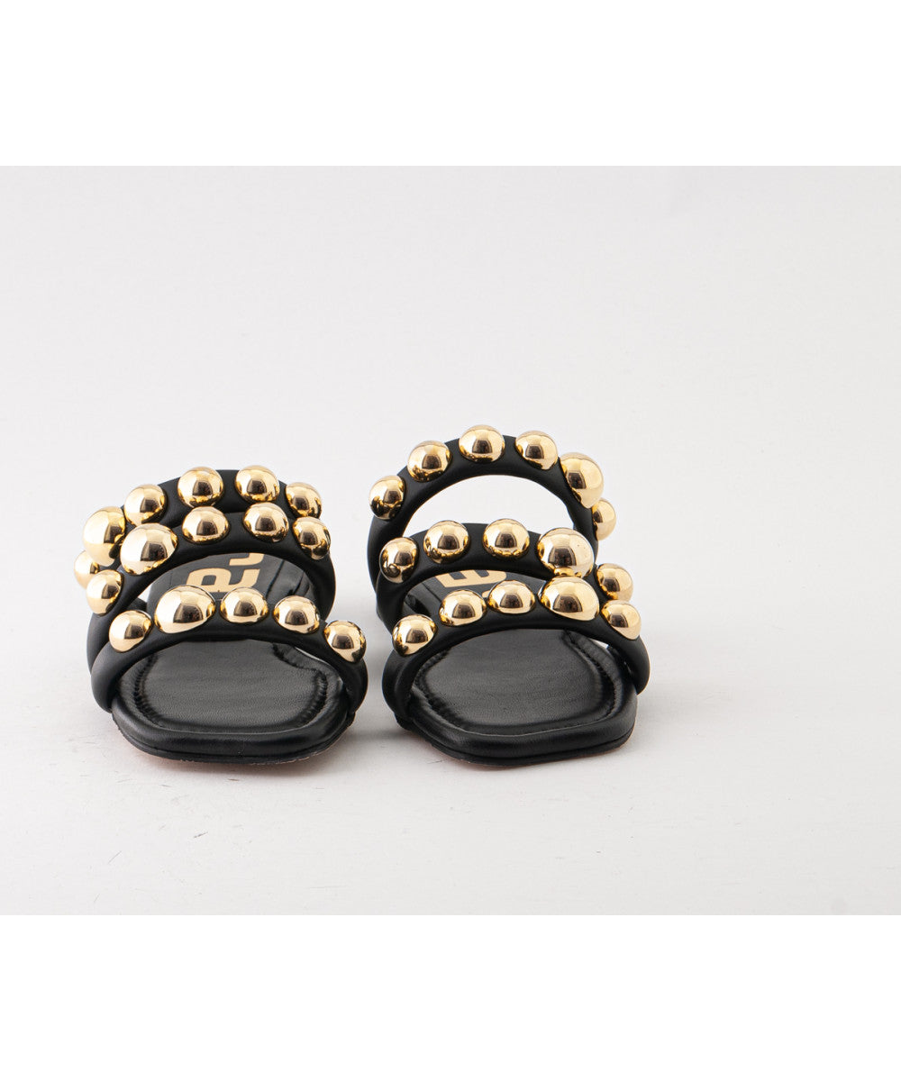 RAS SHOES SAMPLE - CIPRIANI 8069 BLACK LEATHER SANDALS