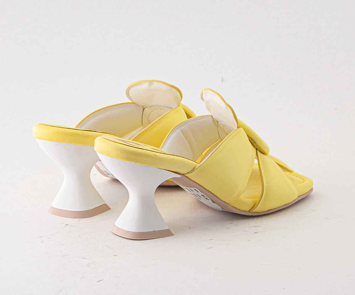 RAS SHOES SAMPLE - BICE 8132 YELLOW HEELED MULE