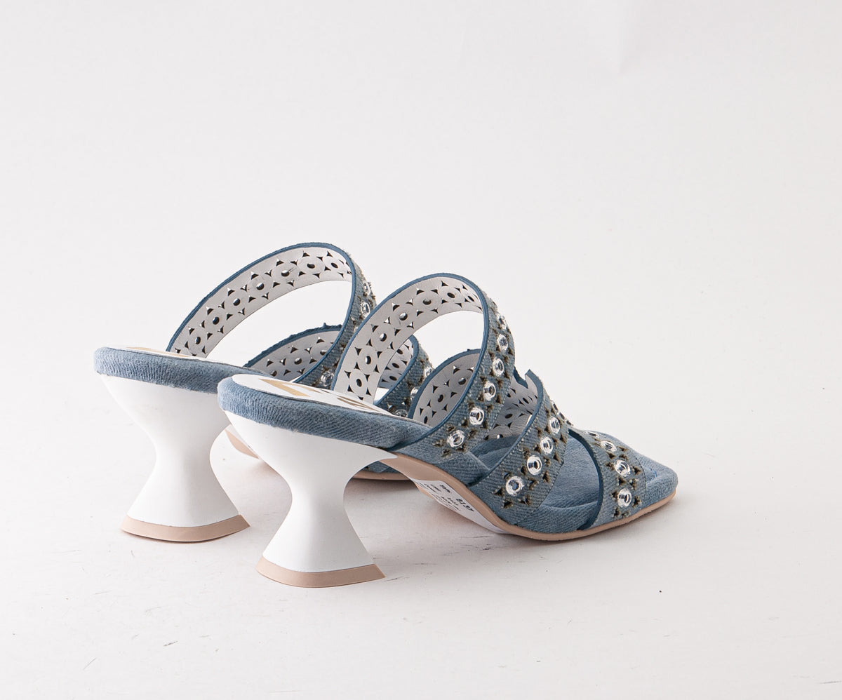 RAS SHOES SAMPLE - BICE 8137 DENIM HEELED MULE
