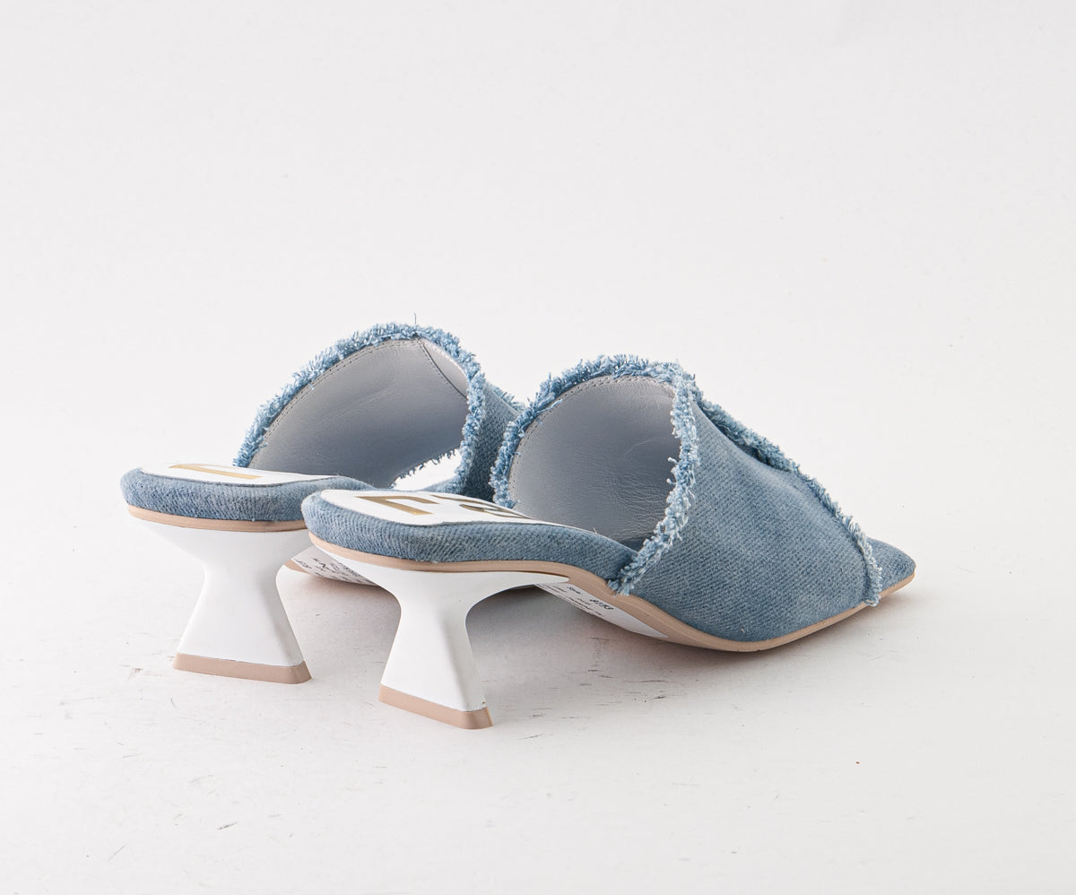 RAS SHOES SAMPLE - JASMINE 8153 DENIM HEELED SLIDE