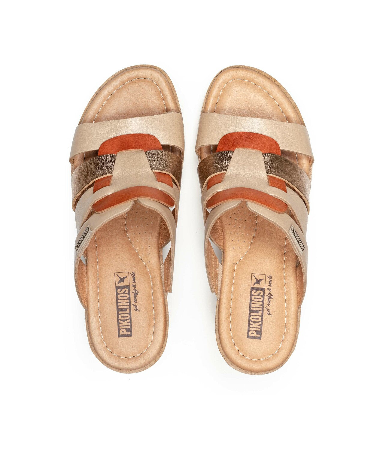 PIKOLINOS SAMPLE - ARENALES W3B-1520 CREAM LEATHER WEDGE MULE