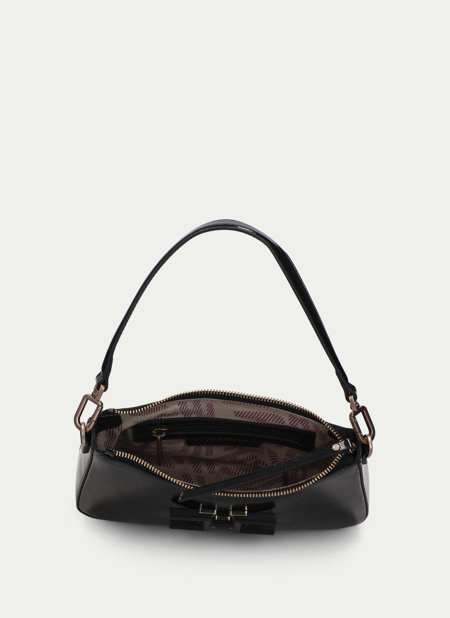 HISPANITAS BV243245 PATENT BLACK HOBO BAG