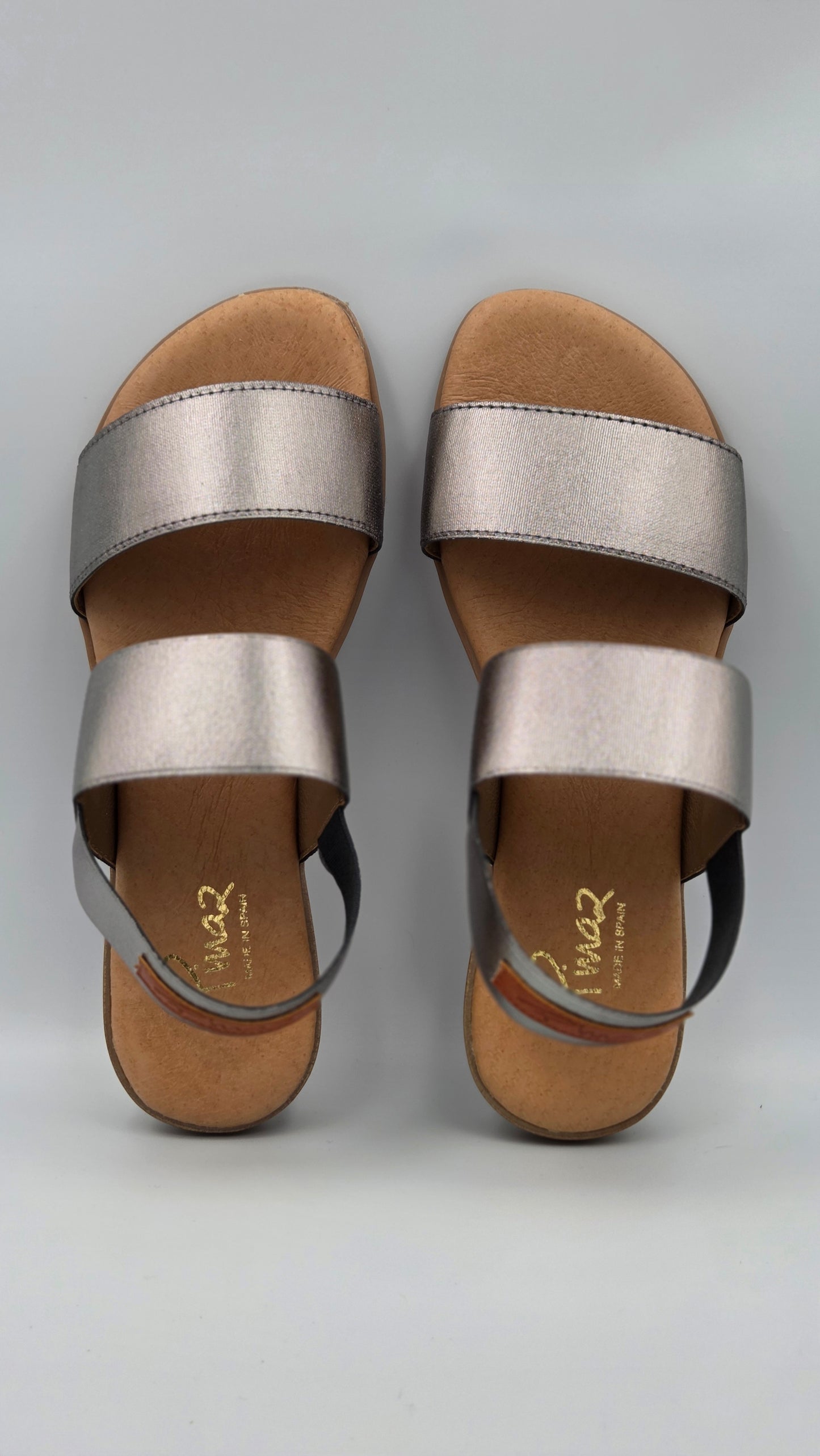 PINAZ 631 SILVER ELASTICATED SANDALS