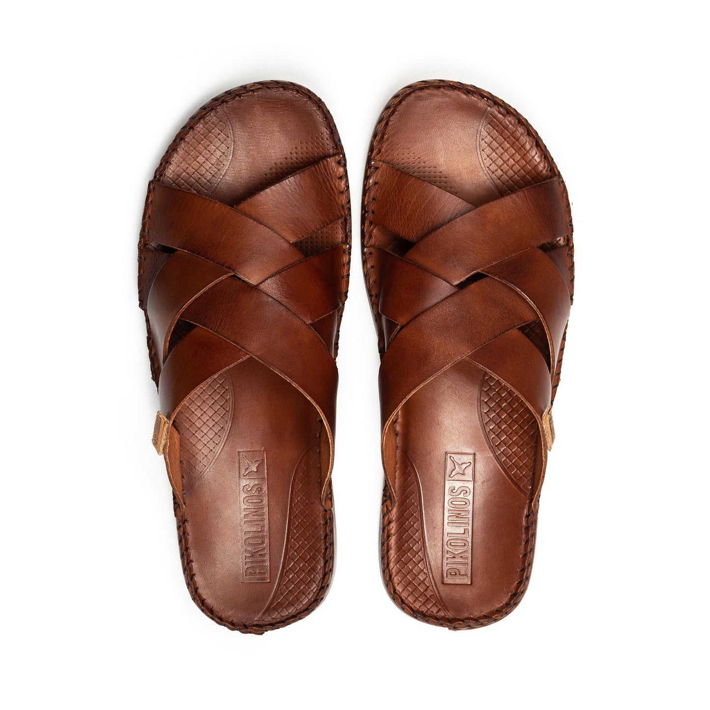 PIKOLINOS SAMPLE - TARIFA 06J-0015 MEN'S BROWN LEATHER SLIDE