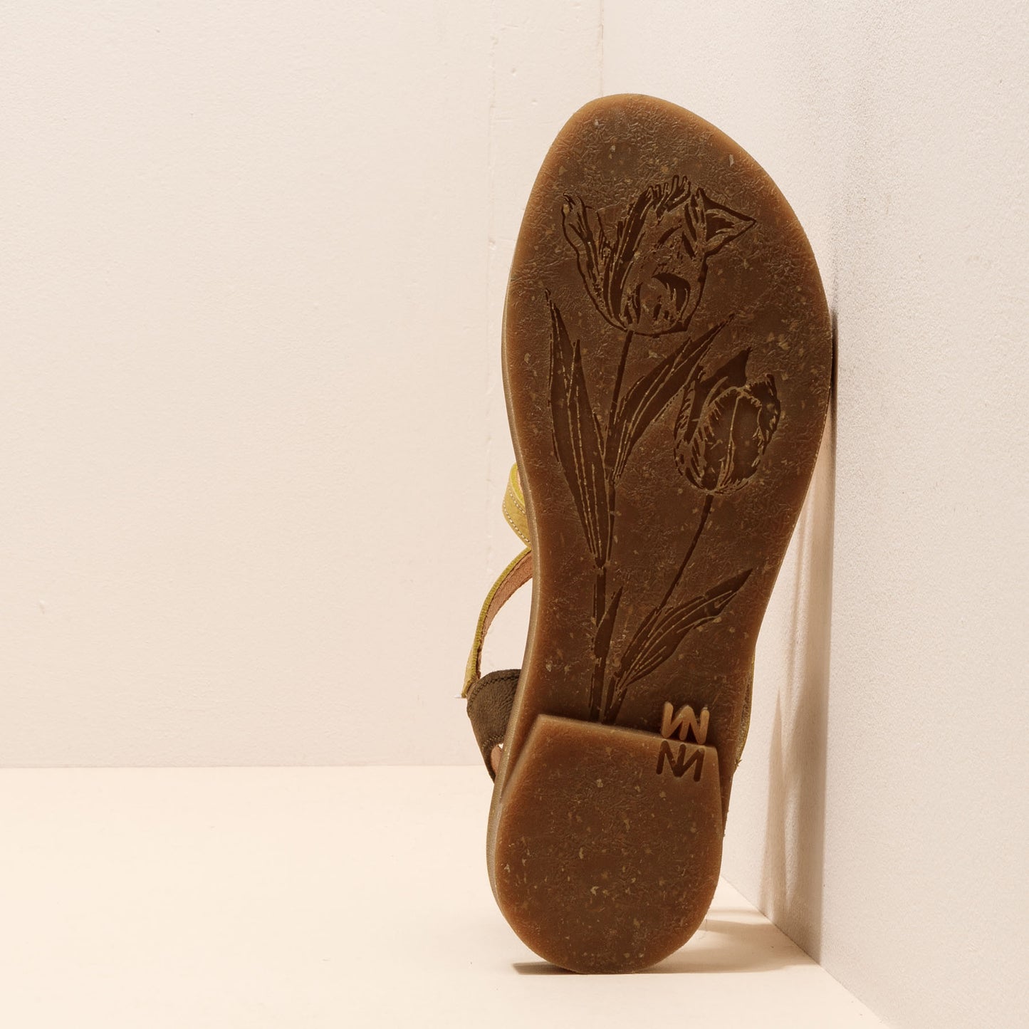 EL NATURALISTA TULIP N5196 KHAKI & LIME LEATHER SANDALS