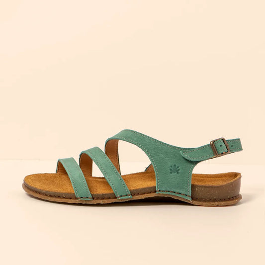 EL NATURALISTA PANGLAO N5811 GREEN LEATHER SANDALS