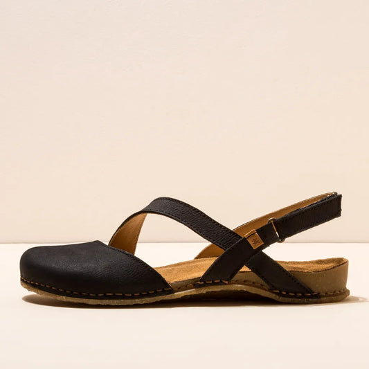 EL NATURALISTA PANGLAO N5813 BLACK LEATHER SANDALS