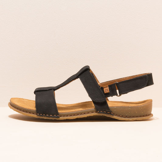 EL NATURALISTA PANGLAO N5816 BLACK LEATHER SANDALS