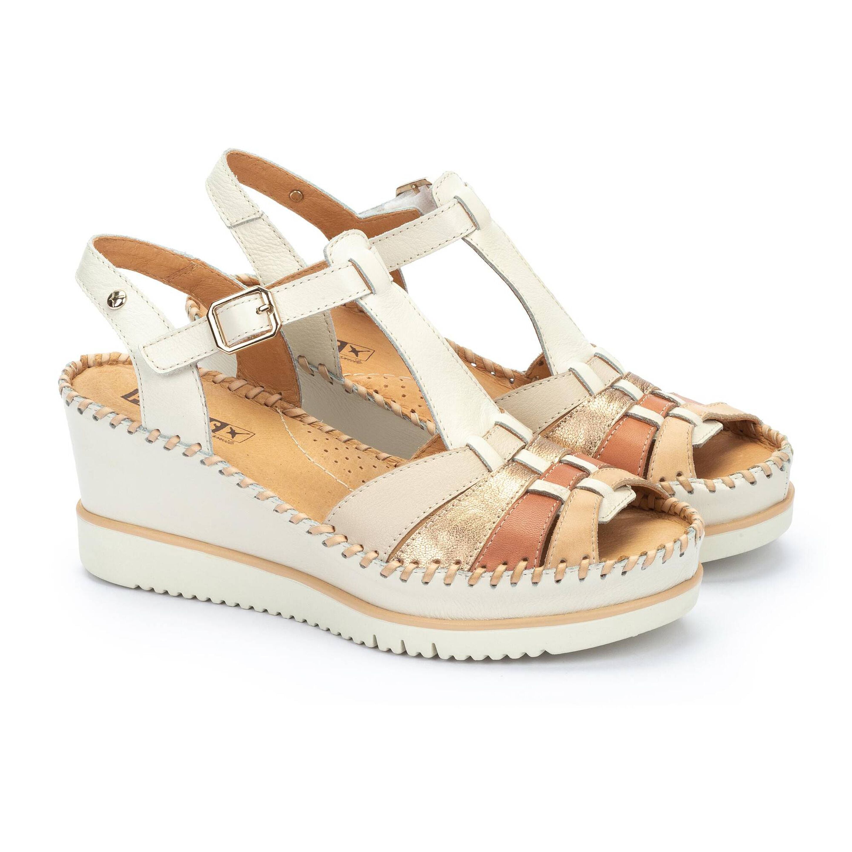 PIKOLINOS AGUADULCE W3Z-1836 CREAM WEDGE SANDAL