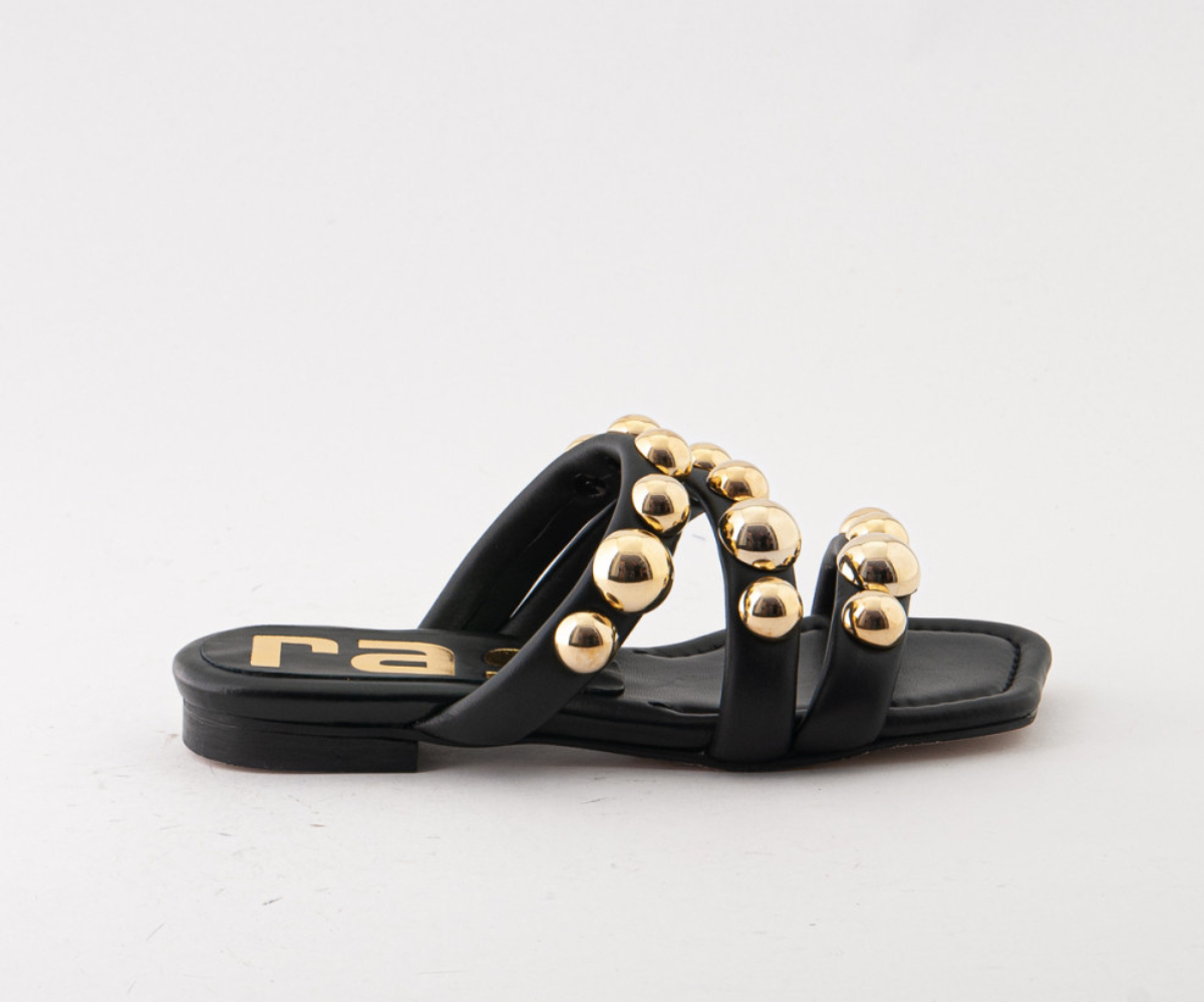 CIPRIANI 8069 BLACK LEATHER SANDALS