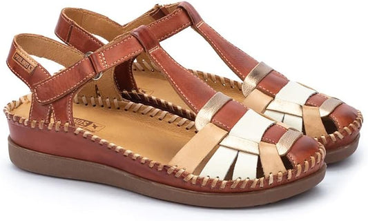 PIKOLINOS CADAQUES W8K-0965 BROWN FISHERMAN'S WEDGE SANDALS