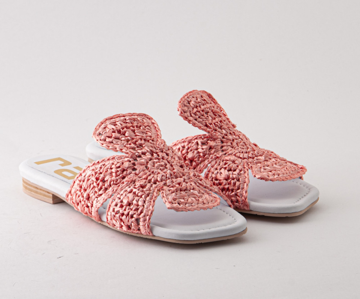 CIPRIANI 8067 PINK RAFIA SANDALS