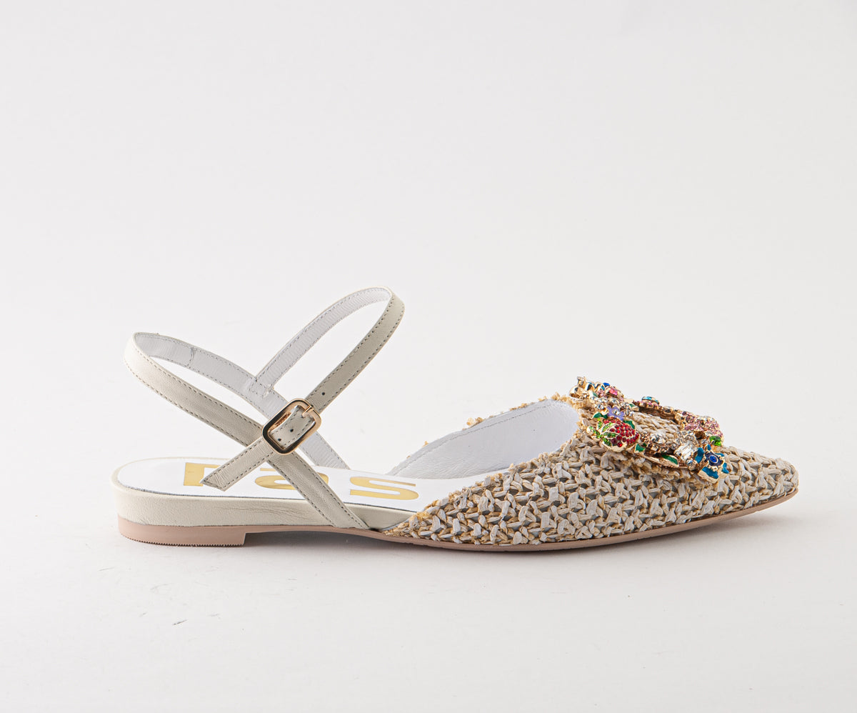 ICONICA 8007 CREAM RAFIA SANDAL