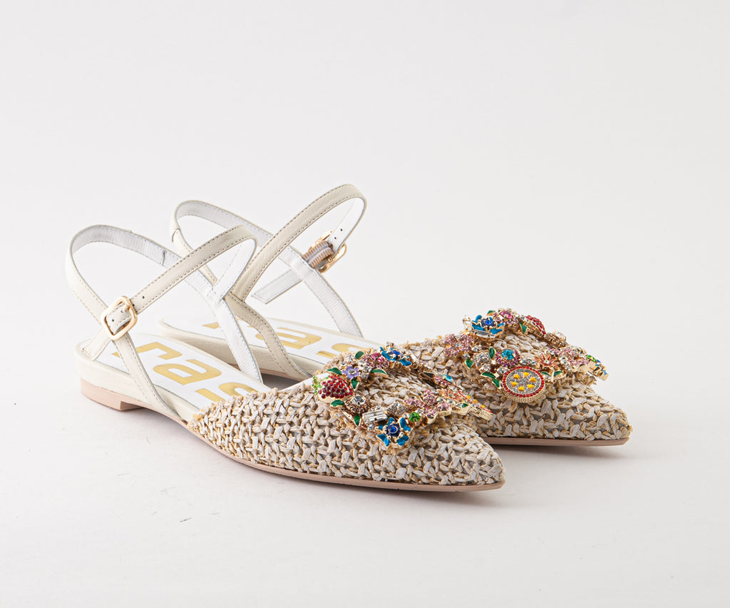 ICONICA 8007 CREAM RAFIA SANDAL