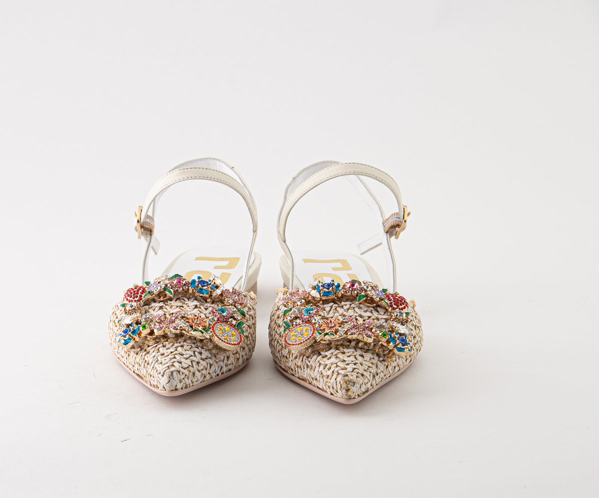 ICONICA 8007 CREAM RAFIA SANDAL