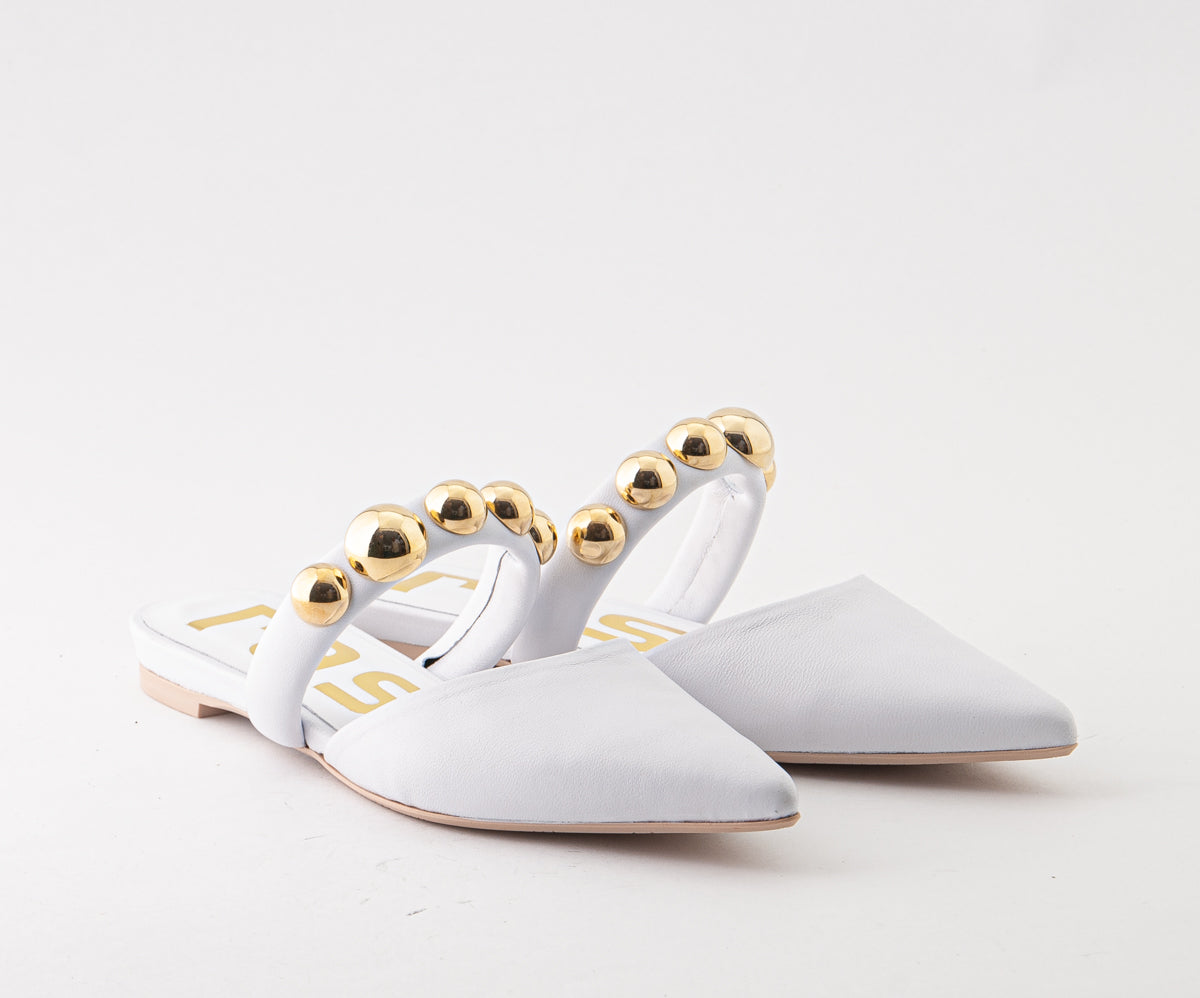 ICONICA 8009 WHITE LEATHER SLIDE