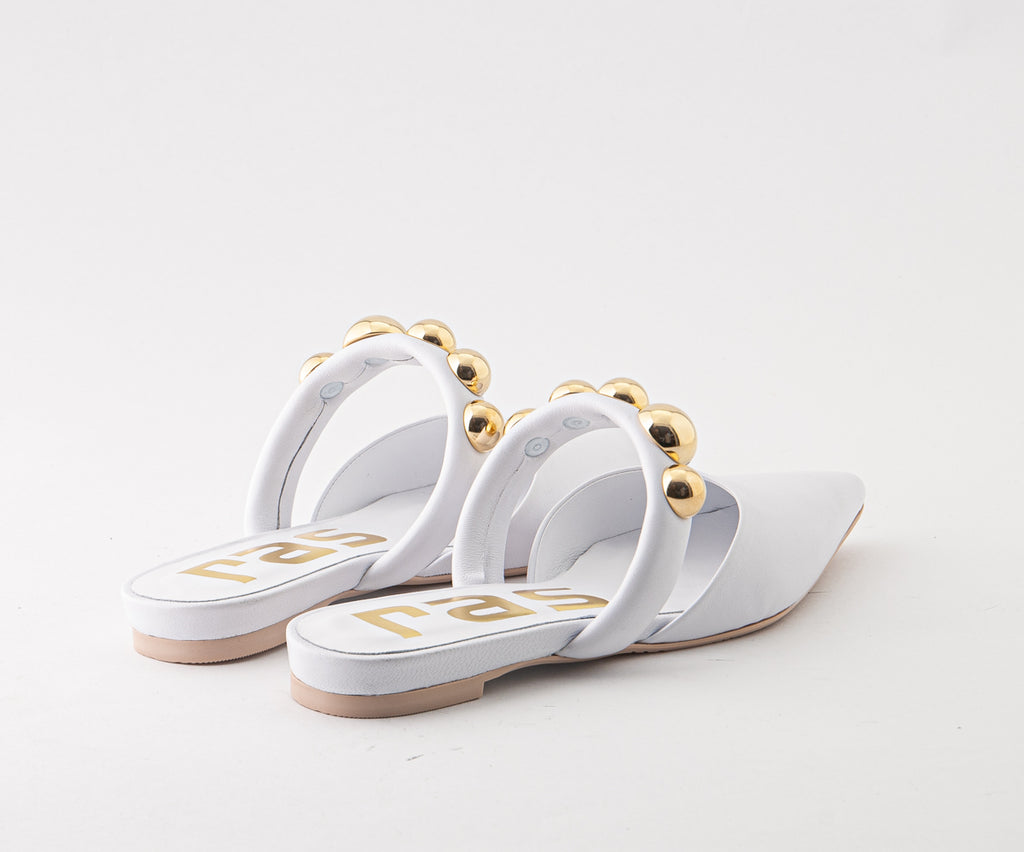 ICONICA 8009 WHITE LEATHER SLIDE