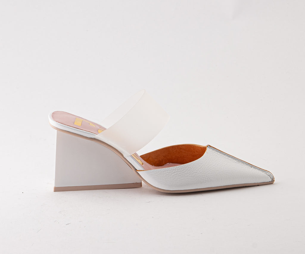 COCKTAIL 8030 WHITE HEELED MULES