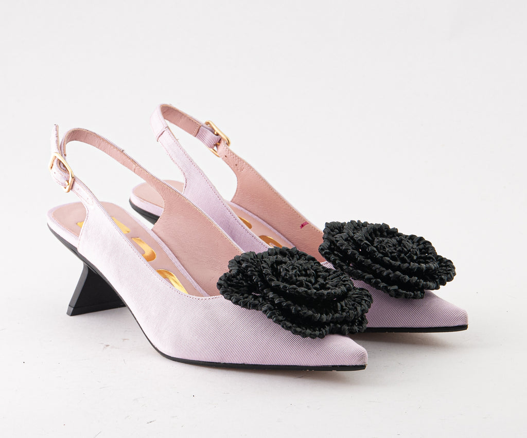 RAS SHOES SAMPLE - TULIP 8033 PINK TEXTILE SLINGBACK