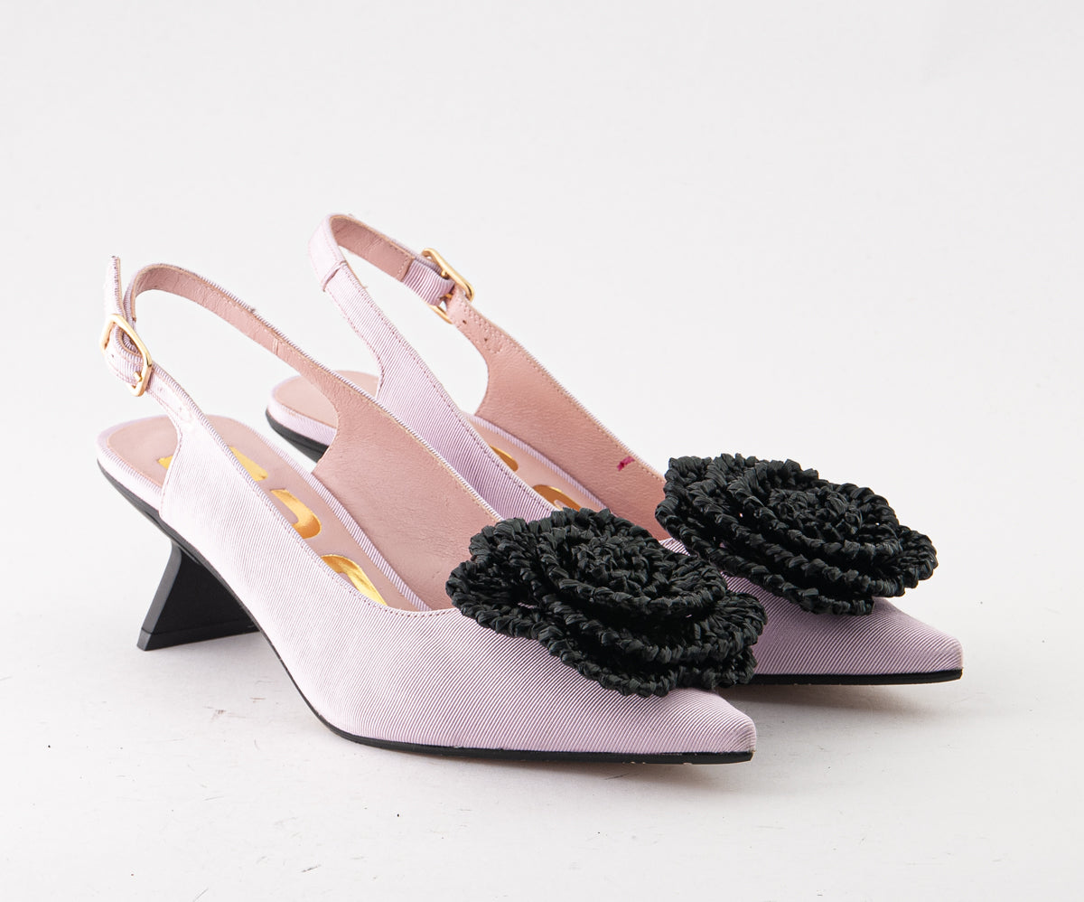 RAS SHOES SAMPLE - TULIP 8033 PINK TEXTILE SLINGBACK