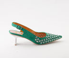 RAS SHOES SAMPLE - TULIP 8035 GREEN NUBUCK SLINGBACK
