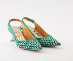 RAS SHOES SAMPLE - TULIP 8035 GREEN NUBUCK SLINGBACK