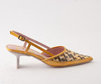 RAS SHOES SAMPLE - TULIP 8037 YELLOW AND TAN RAFIA SLINGBACK