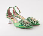 RAS SHOES SAMPLE - TULIP 8038 GREEN PATENT LEATHER HEEL