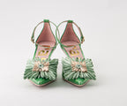 RAS SHOES SAMPLE - TULIP 8038 GREEN PATENT LEATHER HEEL