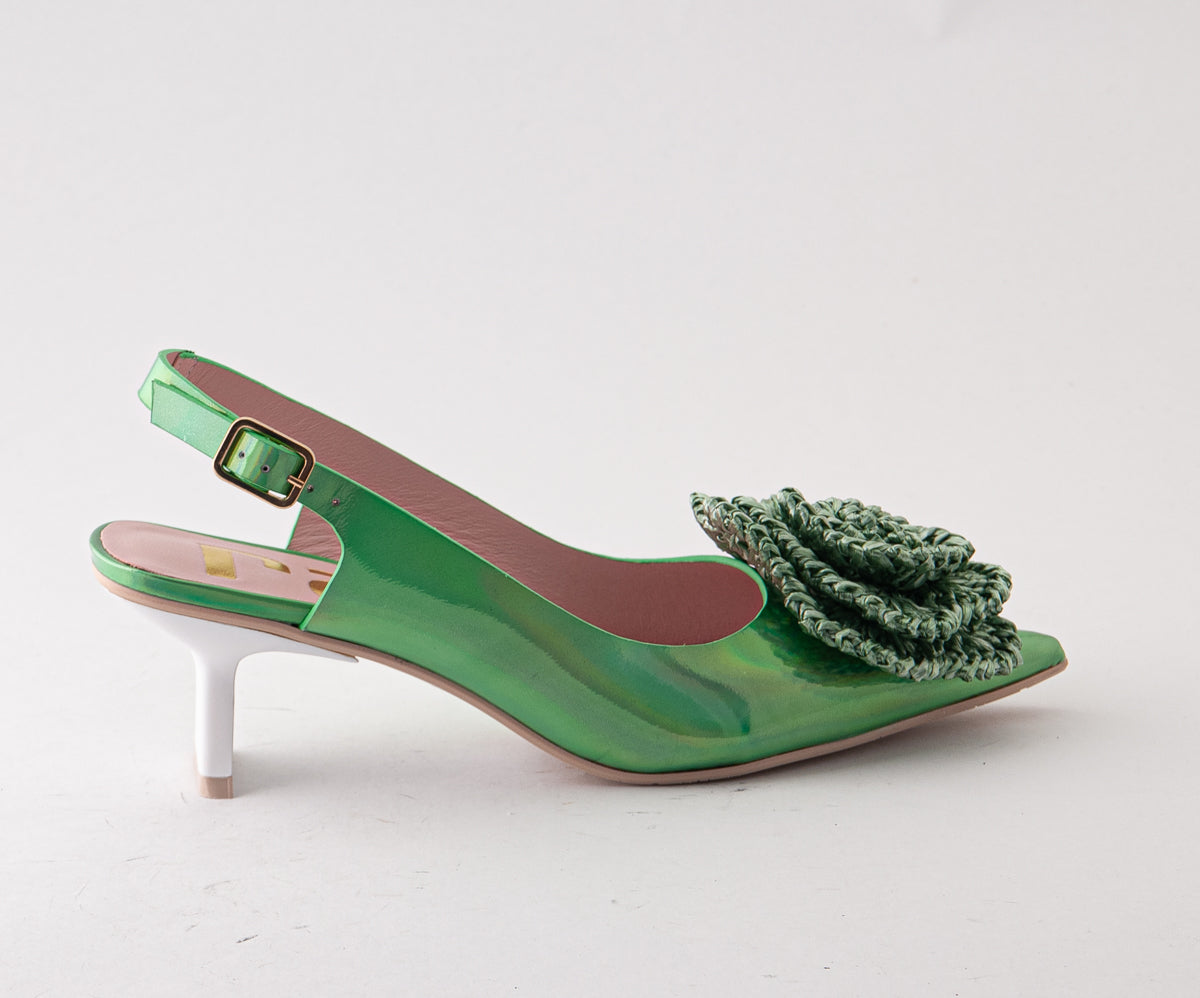 RAS SHOES SAMPLE - TULIP 8046 PATENT GREEN HEEL