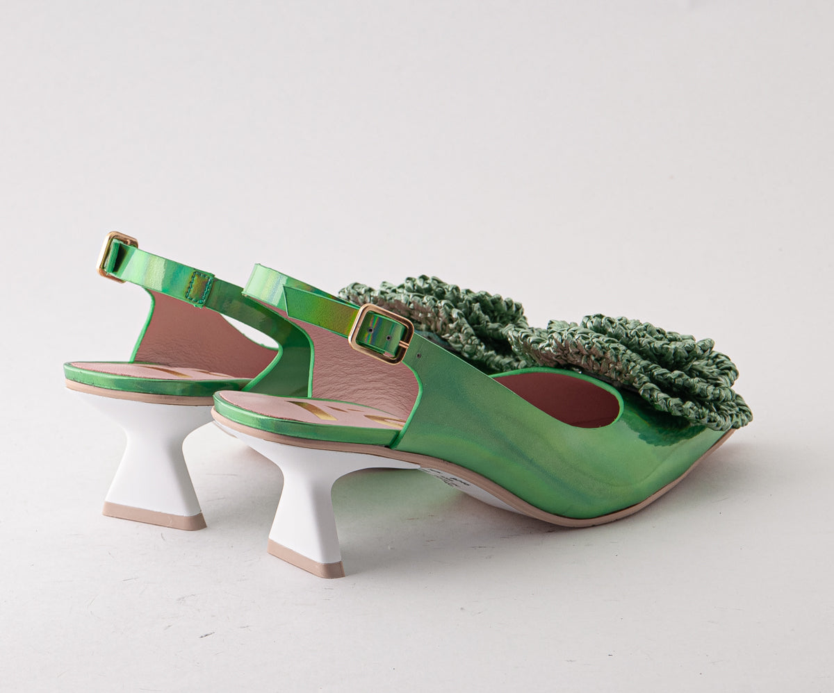 RAS SHOES SAMPLE - TULIP 8046 PATENT GREEN HEEL