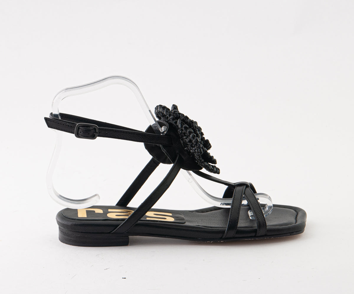 CIPRIANI 8072 BLACK RAFIA SANDALS