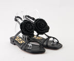 CIPRIANI 8072 BLACK RAFIA SANDALS