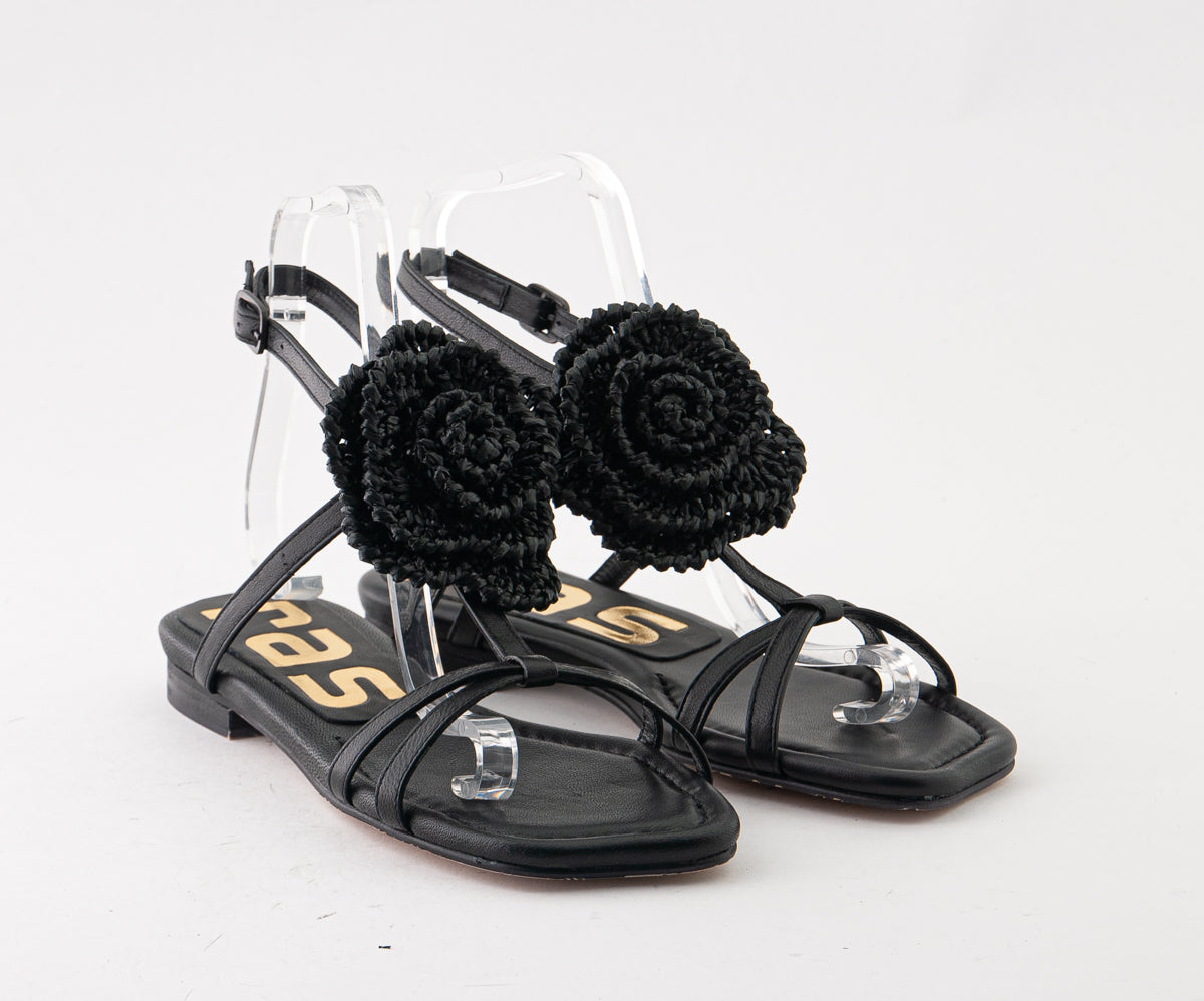 CIPRIANI 8072 BLACK RAFIA SANDALS