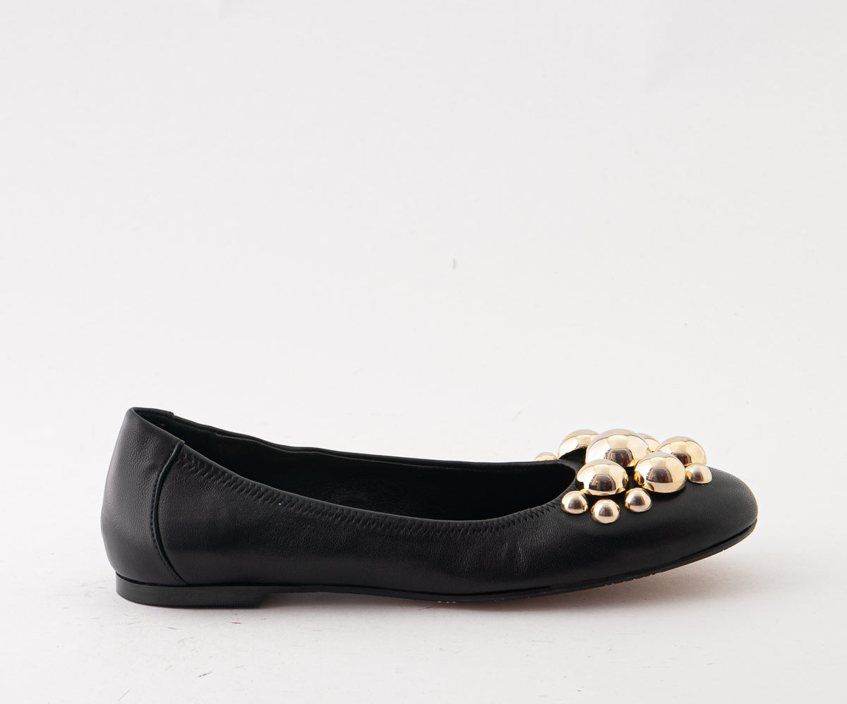 ANIMA 8089 BLACK LEATHER BALLERINA