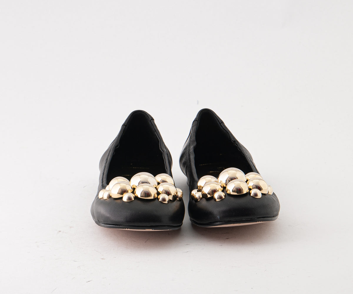 ANIMA 8089 BLACK LEATHER BALLERINA