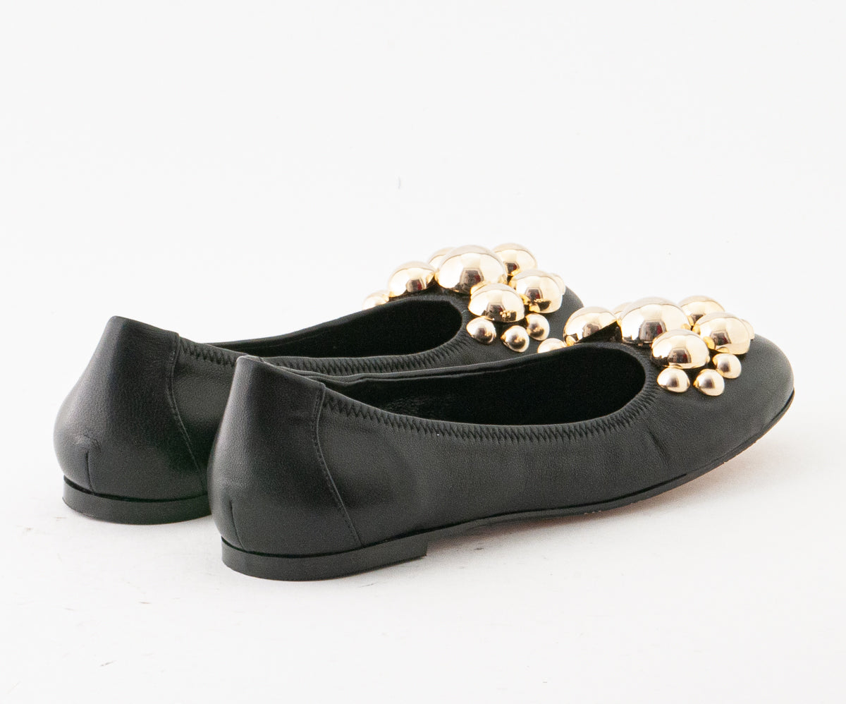 ANIMA 8089 BLACK LEATHER BALLERINA